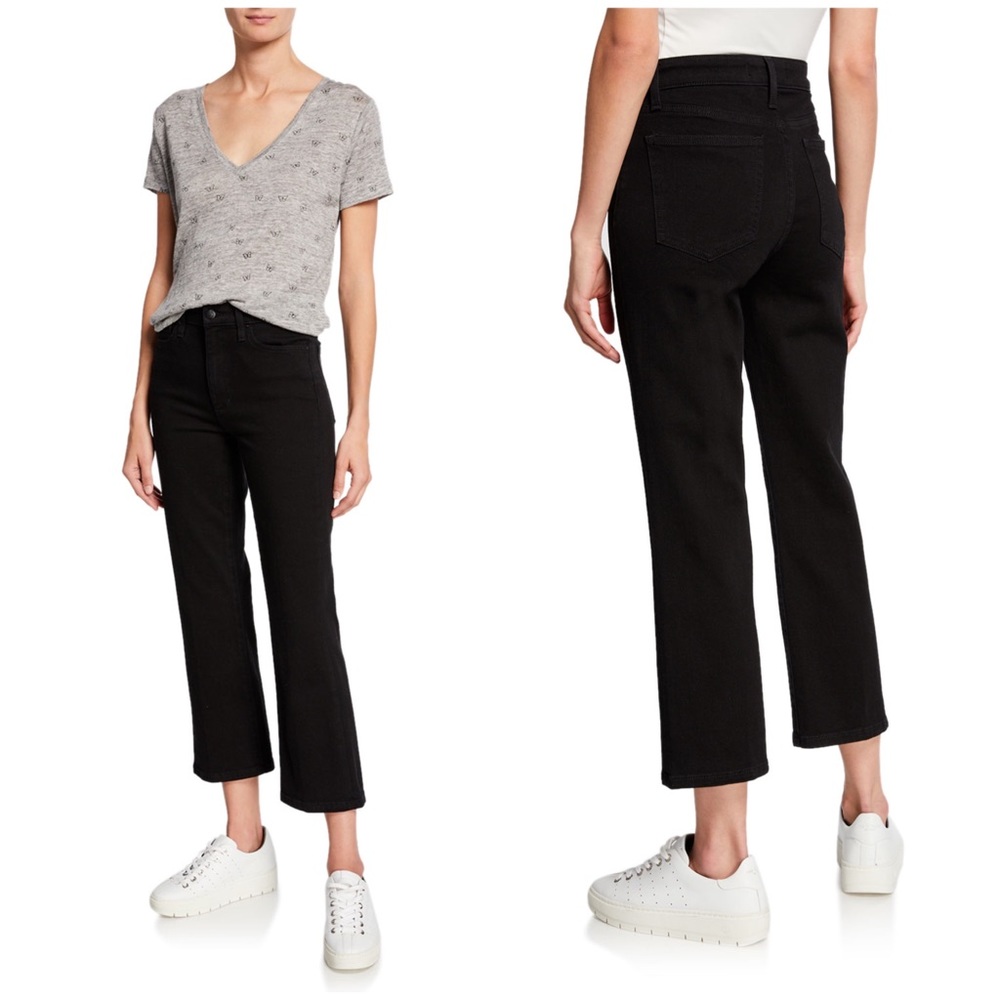 Joe's Jeans The Callie High-Rise Cropped Boot-Cut Jeans Black Corduroy 29